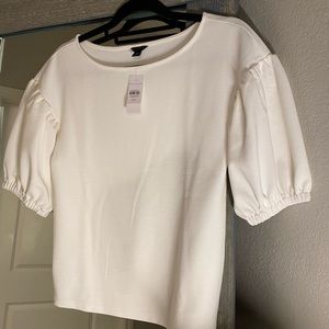 NWT Ann Taylor boatneck puffy sleeve blouse